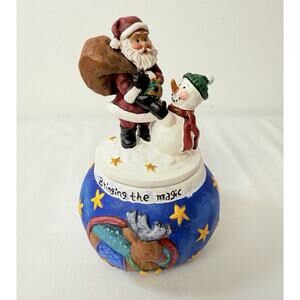 Elaine Thompson Snowkins Collection Santa Claus Filled Candle Jar